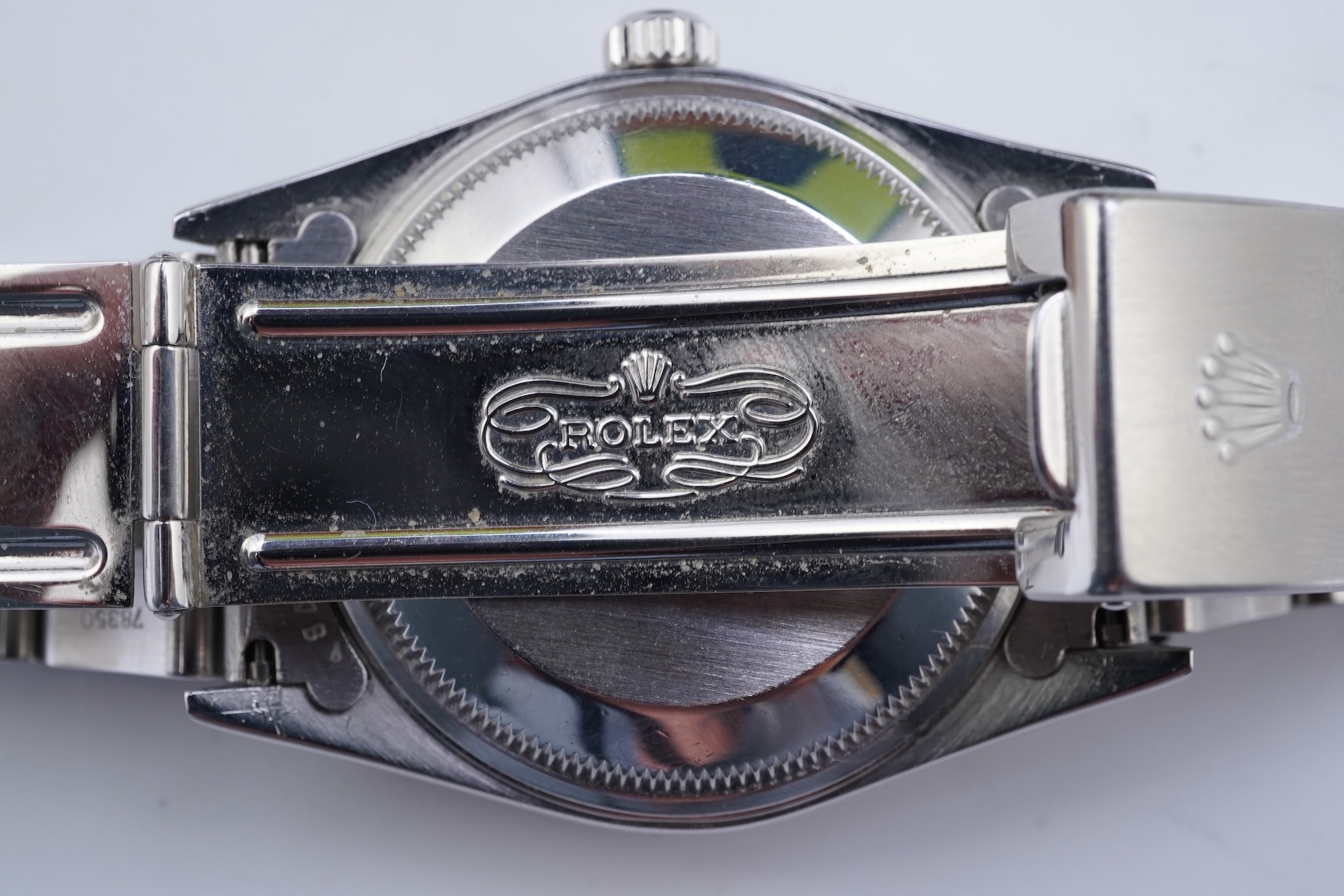 A gentleman 1990's stainless steel Rolex Oyster Perpetual Date wrist watch
